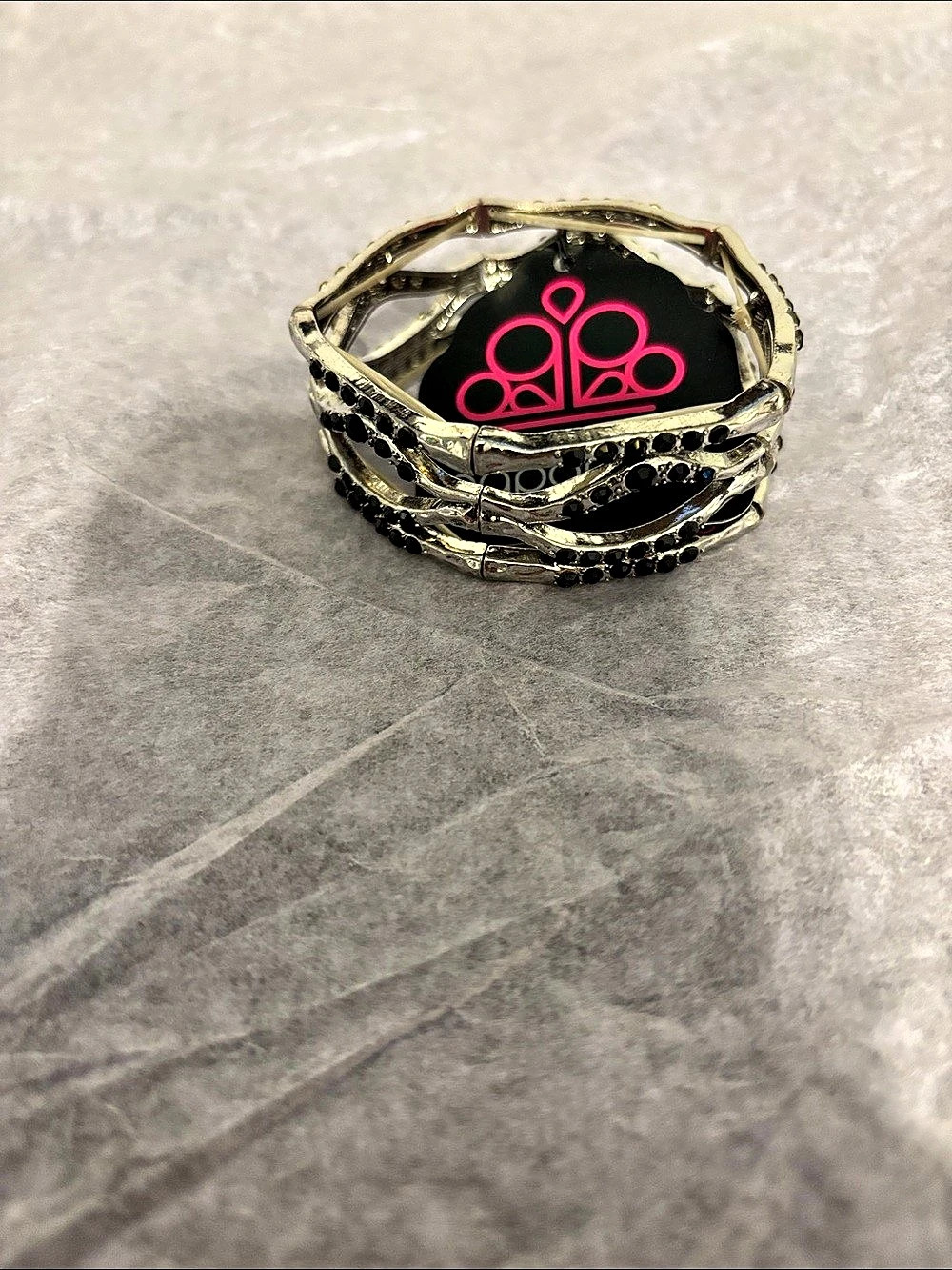 Paparazzi Black & Gold Statement Bracelet